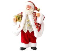 Statues De Noël - 10 X 6 X 18 Cm, Actrice Animée Du Père Noël Chantant, Statue Du Père Noel Avec Instruments De Musique, Sculpture De Noel 18 Cm | Accessoires Décoratifs Pour Fenêtre D’étagère D’arbre
