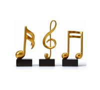 Statues de notes de musique mélodieuses, décorations raffinées en polyrésine, figurines en résine naturelle, résine écologique à finition ma