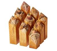 Statues De Pilier D'arbre De Scène De Nativité Du Ciel, Ornement De Bureau, Décoration De Maison, De Bureau, De Restaurant, En Résine, 9 Pièces, V1q9