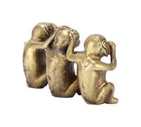 Statues de Singe Miniatures en Laiton pour Décorations de Bureau à Domicile, 3 Petits Singes Sages, Ornements de Bureau pour Cadeaux d'amis, Matériau en Laiton Inoffensif, 7,6 X 4,3 X 2,5 Cm