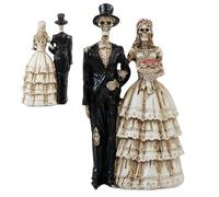 Statues décoratives gothiques en résine synthétique - figurine de mariage squelette de mariage, ornement de sculpture créatif pour fenêtres de comptoir | Halween Day The Dead Garden Party