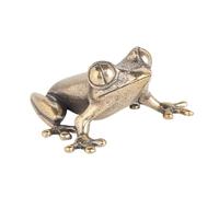 Statues d'extérieur en laiton - Figurine de grenouille - Charme chinois pour rétro - Figurine de voiture - Nouvel An - Décoration de table - Grenouille BAr354 (kaki, 1,4 x 2,7 cm)