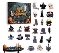 Statues d'Halloween de l'Avent 24 jours en résine à collectionner
