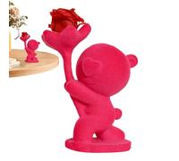Statues d'ours pour décoration d'intérieur - Figurine d'ours à fleurs éternelles | Décoration de bureau romantique pour la fête des mères, la Saint-Valentin, pour maman, femme, anniversaire pour elle