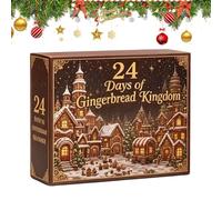 Statues du Royaume de l'Avent en acrylique 2D comme | Calendrier de l'Avent 24 jours en forme de maison en pain d'épices Décoration d'arbre de Noël pour sac à dos, maison