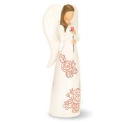 Statues et Figurines d'ange Chaleureux, Figurine de Collection d'ange, Figurines d'ange Gardien, Figurine sculptée Peinte à la Main avec Rose My Love Angel