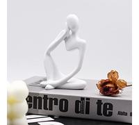 Statues et Sculptures de penseur en résine, Sculptures de Style Abstrait, Cadeaux de Pendaison de crémaillère, décorations de Salon, Salle à Manger, Bureau (Blanc à Droite, Taille S)