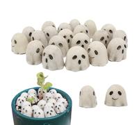 Statues fantômes mignonnes - décor d'Halloween miniature, assortiment de figure spectrale PC | Points de table des accents de table polyvalente, compagnons de en pot, détails peints à la main é