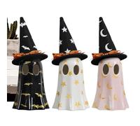 Statues fantômes - Nornaments d'Halloween, figurine décorative en résine | Figurine fantôme en résine avec chapeau de sorcière pour bureau, cheminée, bibliothèque, maison