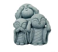 Statues inspirantes de moine bouddhiste sérénité à travers ne pas voir le mal parler entendre l'art (B)