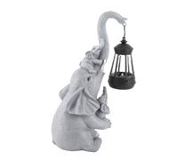 Statues Lumineuses solaires pour Jardin extérieur, Figurines d'éléphants Mignons avec Lanterne Solaire, Sculpture d'éléphant pour la décoration de Jardin.