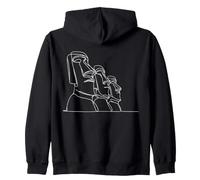Statues Moai Dessin au Trait Passionné d'Île de Pâques Sweat à Capuche