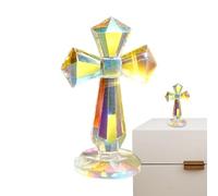 Statues religieuses décoratives, Crucifix de Bureau avec Design à 360 ° Faceted | Figurine de 6 Pouces pour Groupes d'église Pasteurs des familles catholiques Collectionneurs Méditation d