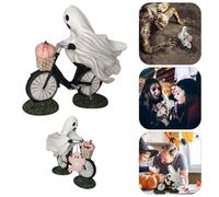 Statues saisonnières Décoration de statue de citrouilles Décoration de table pour la maison intéressante et mignonne pour les fêtes dans l'atmosphère d'Halloween d'Halloween (blanc, 20x20x5cm)