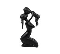 Statuette abstraite Maman et Bébé 20cm en bois noir | Cadeau Baby Shower