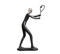 Statuette avec Tête Métallique Abstrait, Joueur Badminton | Décoratif, Sculpture simplifié, Morne, Décoration, pour Salon, Bibliothèque
