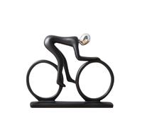 Statuette avec Tête Métallique Élégant, Cycliste | Silhouette Élancée Sculpturale, Artistique, pour Bibliothèque