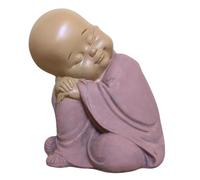 Statuette Baby Bouddha SB3 - Décoration Zen et Feng Shui - pour Créer Une Ambiance Relaxante - Idée Cadeau Porte-Bonheur - Hauteur: 13cm - Couleur : Beige et Vieux Rose - Zen’Light