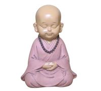 Statuette Baby Bouddha SB4 - Décoration Zen et Feng Shui - pour Créer Une Ambiance Relaxante - Idée Cadeau Porte-Bonheur - Hauteur: 10cm - Couleur : Beige et Vieux Rose - Zen’Light