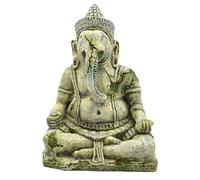 Statuette Bouddha Assis en Résine pour Aquarium, Décoration Ancienne | Compatible Eau Douce et Marine, Fond Plat, , Apporte une Touche Naturelle aux Poissons