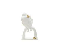 Statuette Bouddha mains en polyrésine 36cm Blanc et Or