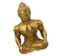Statuette Bouddhas assise mus statue résine ton or décor A | Bureau, table d'entrée, décoration intérieure calme
