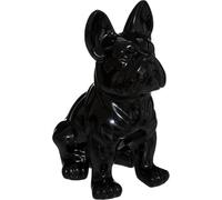 Statuette "Bouledogue" - Céramique - noir - H12 cm - Atmosphera créateur d'intérieur