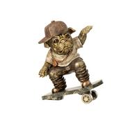 Statuette Bulldog Skateboard "Trendy" 25cm Marron