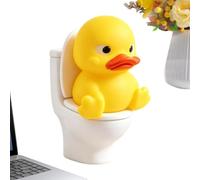 Statuette Canard Sur Toilettes - Figurine Canard PVC Ronde Et Compacte | Statuette Canard Sur Toilettes En PVC, Figurine Canard Ronde Et Compacte À Poser Sur Une Étagère Ou Un Bureau