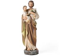 Statuette catholique de Saint Joseph et de l'enfant Jésus, Figurine de Saint catholique, Cadeau Religieux pour la fête des pères, décoration d'intérieur inspirante, 35,6 cm de Haut, Peinte à la Main