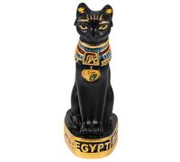 Statuette Chat Égyptien en Résine 7x3x2,2cm Noire, Décoration de Table | Style Rétro, Stable sur Étagère ou Meuble, Accessoire Décoratif pour Amoureux des Chats, Entrée, Bibliothèque ou Vitrine