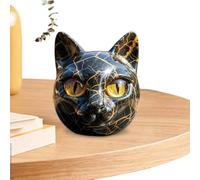Statuette Chat | Figurines Élégantes De Chat Noir Sculpture Artistique,Pièce d'Art en Résine de Bureau pour Amateurs d'Animaux Cadeau de Maison Fêtes Anniversaire Décoration Salon Bibliothèque