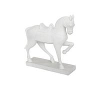 Statuette Déco Cheval "Little Cottage" 35cm Blanc