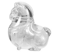 Statuette Cheval Miniature en Cristal Transparent Design Rond Mignon | Éclat Brillant Facile à Entretenir, Décoration Élégante pour Bureau, Centre de Table Mariage