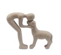 Statuette Compagnonnage ibérique en résine - Scène entre homme et chien de berger de style méditerranéen, décoration pour maison rustique ou jardin avec tradition canine (grès)