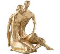 Statuette Couple Assis "Brady" 35cm Or G