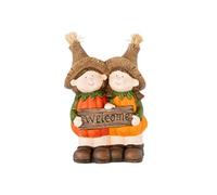 Statuette Couple Enfant "Welcome" 34cm Orange