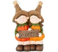 Statuette Couple Enfant "Welcome" 34cm Orange Orange