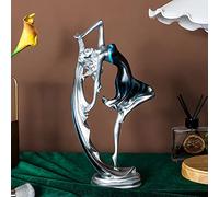 Statuette Danseuse en Résine, Résine Danseuse de Ballet Fille Sculpture Statue, Sculpture Décoration pour Maison, Figurines de Décoration de Bureau (Bleu)