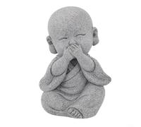 Statuette de Bouddha en résine Petit Moine pour décoration de maison - 4 x 3 x 6,5 cm - Sculpture de style chinois avec une présence apaisante - Pour salon de thé, salon, bureau - Sans parler