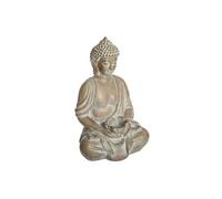 - Statuette de Bouddha Eté Indien - H. 39 cm - Beige effet blanchi - Eté indien