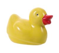 Statuette de Canard en Céramique Flottante pour Aquarium de Bureau | Jaune, Émaillée et Ronde, Reste Droite, Compacte pour Micro Jardin, Bureau et Petit Bac