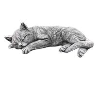 Statuette de chat endormi en pierre faite à la main, résistante au gel et fabriquée en Allemagne