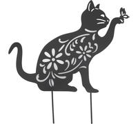 Statuette de chat noir,Chat noir en métal,Silhouette de chat en métal,Décoration murale de chat,Silhouette de chaton noir,Figurines de chat