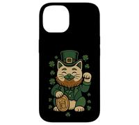 Statuette de Chat pour la Saint-Patrick - Trèfle Porte-Bonheur - pour Adultes et Enfants Coque pour iPhone 14