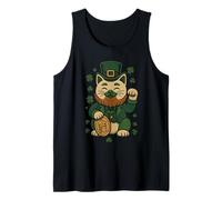 Statuette de Chat pour la Saint-Patrick - Trèfle Porte-Bonheur - pour Adultes et Enfants Débardeur