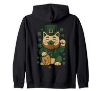 Statuette de Chat pour la Saint-Patrick - Trèfle Porte-Bonheur - pour Adultes et Enfants Sweat à Capuche