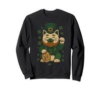 Statuette de Chat pour la Saint-Patrick - Trèfle Porte-Bonheur - pour Adultes et Enfants Sweatshirt