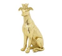 Statuette de chien assis avec une couronne Mauro Ferretti Corona Doré 20x12,5x33 cm