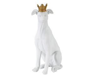 Statuette de chien avec couronne Mauro Ferretti Corona Noir 20x12,5x33 cm